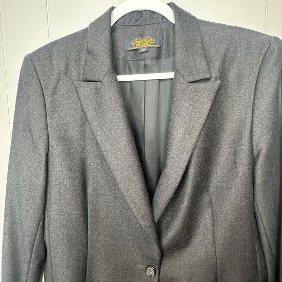 Brooks Brothers Womens Size 6 100% Wool Single Breasted Blazer Jacket Black/Gray - Picture 5 of 12